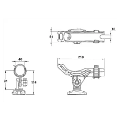 TREM Porte Canne Fixation à Plat ø 40 Mm -Airhead Magasin trem porte canne fixation a plat o 40 mm 1